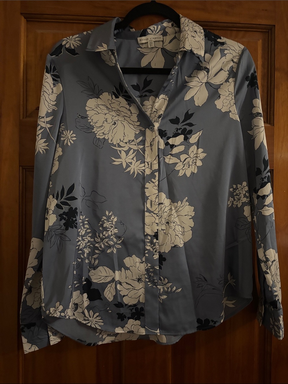 Belle + Canvas Slate Blue Floral Button-Down Shirt